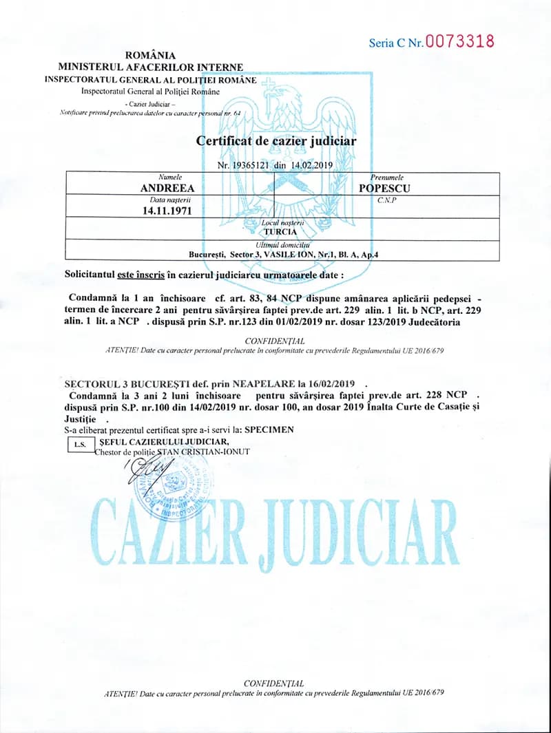 Cazier Judiciar Ușor de Obținut - Servicii Disponibile în Europa, S.U.A. și Canada!